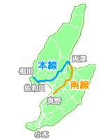 佐渡島内の主要道路